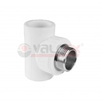 Тройник переходной с наружной резьбой PP-R 25х3/4"х25 (цвет серый)
