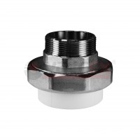 Муфта комб.разъём.(американка) с наружной резьбой 20х1/2" (цвет серый)